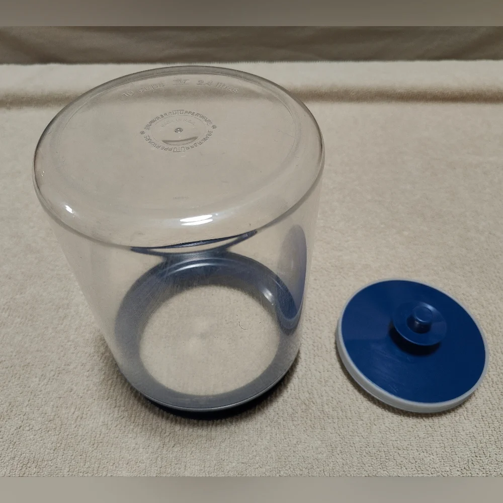 Tupperware Vintage Counterparts Acrylic Canister, 10 Cups, Blue Seal